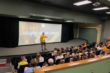 A crowded lecture hall