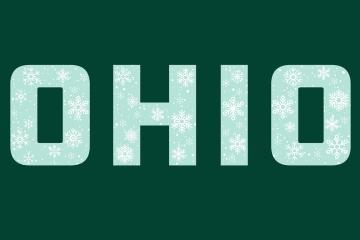 The word "OHIO" with snowflakes on the letters