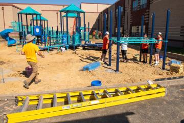 Construction being done on the first phase of the Inclusive Playground Project