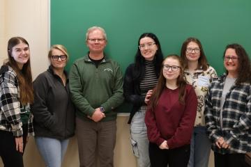 Dr. Richard Greenlee is shown with a group of OHIO Eastern students