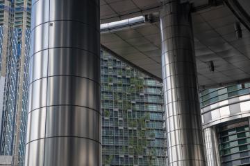 entrance to a large urban building