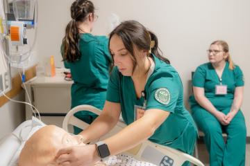 Nursing students at OHIO Zanesville learn and hone their craft. 