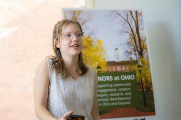 A student gives a presentation at the Multidisciplinary Honors Conference