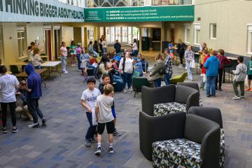Tech Savvy Day 2025 attendees, grades 5-9, getting ready for a full day of fun and learning at OHIO