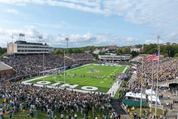 Peden Stadium is full of fans for the OHIO football game against West Virginia