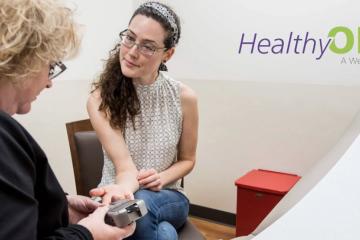 An individual has a health screening at a Healthy OHIO program