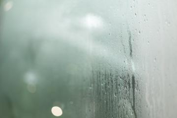 Condensation on a window demonstrating humidity.