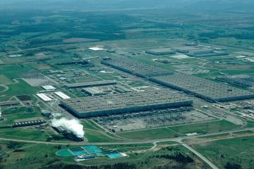 An aerial image of the PORTS site