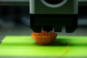 3D printer in the middle of a project