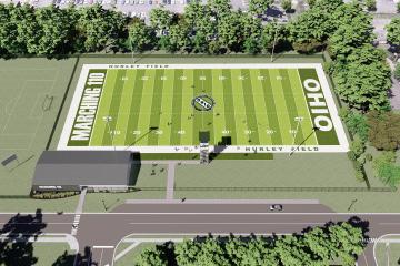 A rendering of the new Marching 110 practice facility