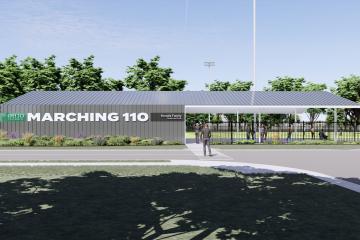 A rendering of the Konold Family Pavilion and Patio on OHIO's Athens Campus