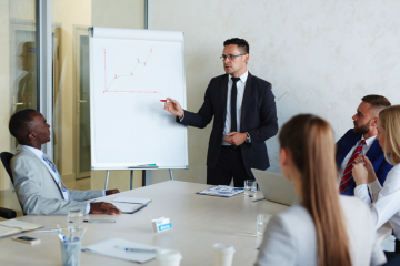 business students in conference room 