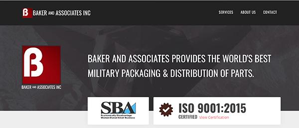 Screenshot of Baker and Associates homepage