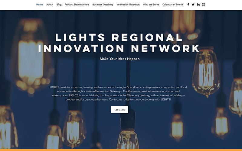 Screenshot of LIGHTS website homepage