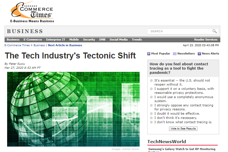 E-Commerce Times article about COVID-19