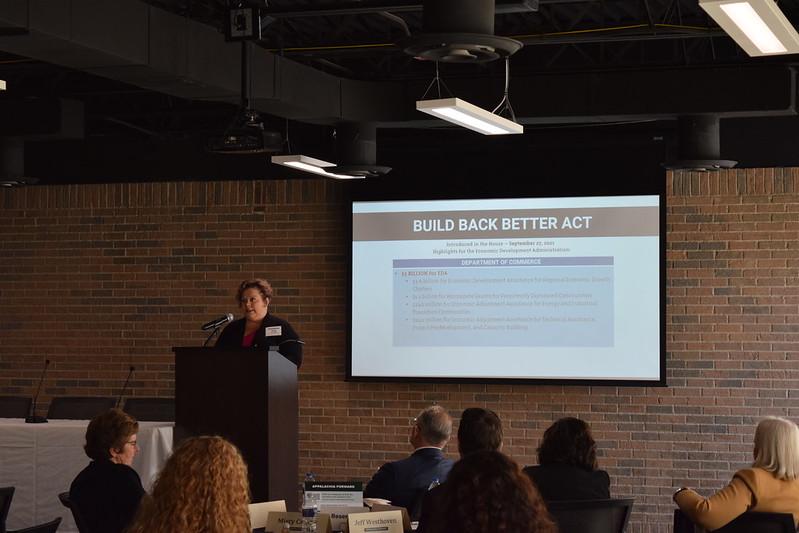 Image of a speaker at the Appalachia Forward conference. 